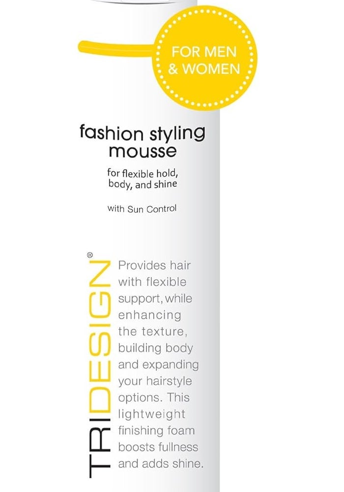 TRIDESIGN Tri Fashion Styling Mousse - 10 Fluid Ounce for Flexible Hold, Body, and Shine - Image 1